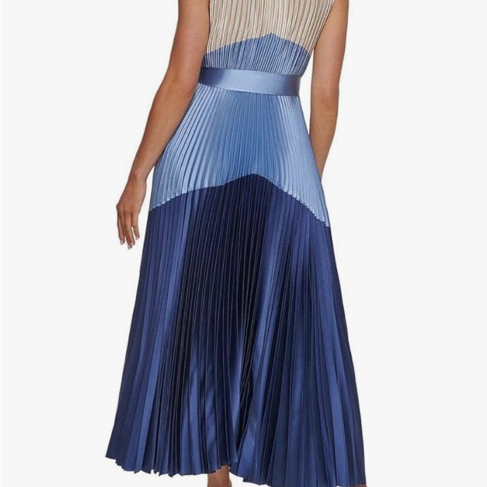 DKNY Sleeveless Pleated Maxi Dress Color block Size 6 NWT Formal, Wedding, - Picture 3 of 12